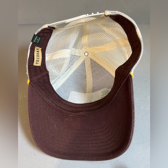 Tecovas Trucker Hat Embroidered Patch Mesh Back Snapback Brown Western Cap - Picture 7 of 9